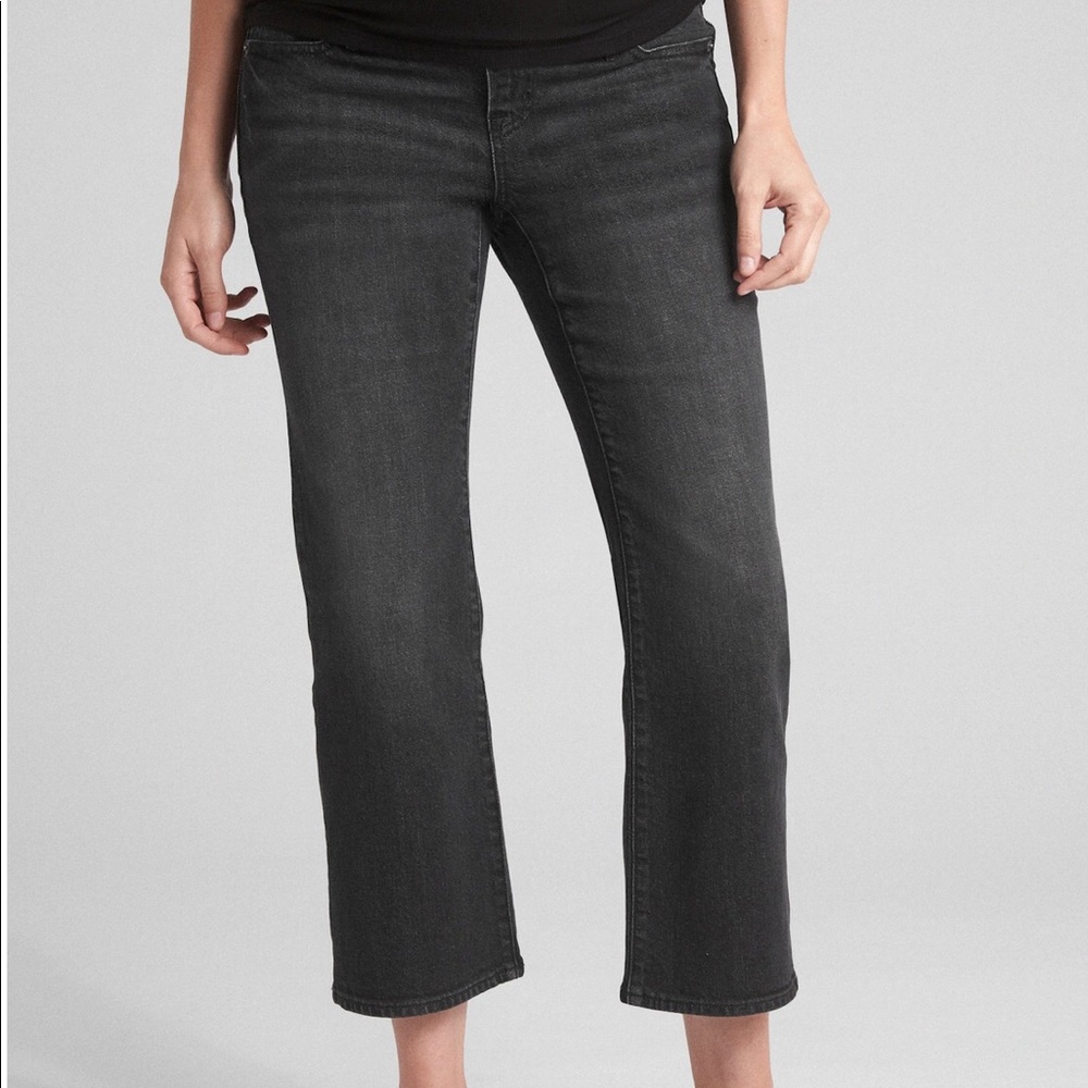 Gap Maternity Kick Crop Dark Gray Jeans - Full Panel - Size 26 Regular Length
